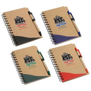 60 Sheet Spiral Bound Recycle Write Notebook & Pen